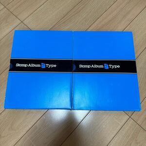  stock book Stamp Album BTypete-ji-SB-30N stamp album blue 2 pcs. summarize case attaching length some 27cm width some 20.3cm cardboard 8 sheets 16 page 6 step 