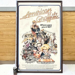 Y# ヴィンテージ American Graffiti アメリカングラフィティ 1973年 アメリカ版 映画 ポスター 特大 104cm×66.3cm！