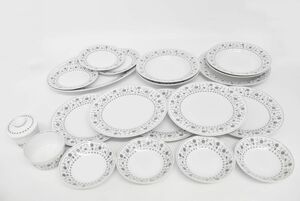 (782L 0501M12) 1円～ 未使用 Noritake ノリタケ Silver Queen シルバークイーン 20点セット プレート 皿 茶碗蒸し 深皿 洋食器 まとめて