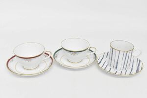 (800S 0516M25) 1円～ 未使用 Noritake ノリタケ NARUMI ナルミ コーヒーカップ＆ソーサー 3客揃 茶器 洋食器 まとめて