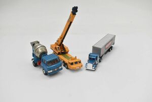 (801S 0517S9) 1 jpy ~ SHINSEI rebirth MINI POWER 3 piece set minicar is ... car truck crane car tank lorry retro 