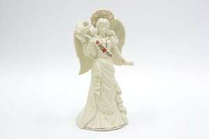 (1S 0503Y35)1 jpy ~ unused angel antique music box white bird ceramics MUSIC BOX COMPANY Green sleeves [ operation verification settled ]
