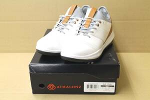 SH127 未使用 WHITE-TAN_27.0cm ATHALON.com EnVe Golf ホワイト×タン メンズ ゴルフシューズ