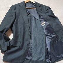 美品 大きいサイズ! XL~L位 リネン ユニクロ UNIQLO テーラードジャケット アンコン サマー 麻 綿 紺 黒 メンズ 着心地抜群 春 夏 背抜き_画像1