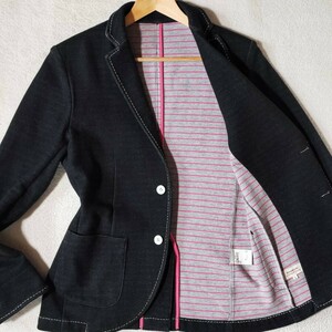  прекрасный товар L размер Denim style Hiromichi Nakano HIROMICHI NAKANO tailored jacket Anne темно синий стрейч трубчатая обводка хлопок чёрный большой размер весна лето 