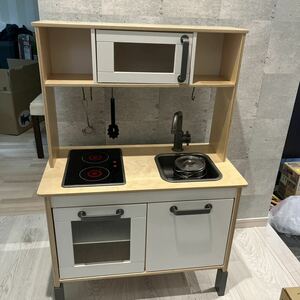 1円売り切り IKEA おままごとキッチン ミニキッチンセット 鍋など付属品有り