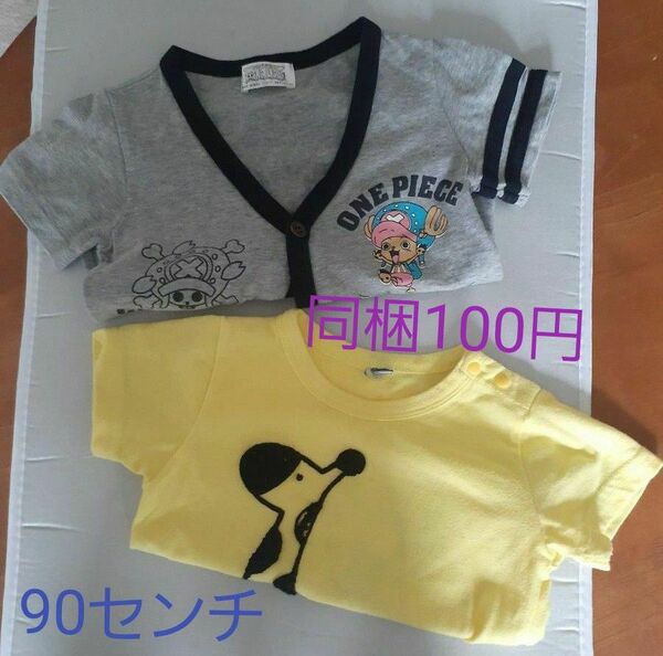 Tシャツ 90センチ 半袖Tシャツ 2着セット 男の子 ワンピース 記名あり