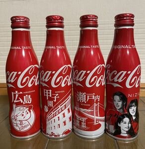 希少！広島、甲子園、瀬戸内、NIZIU 未開封４本セット　コカ・コーラ　スリムボトル