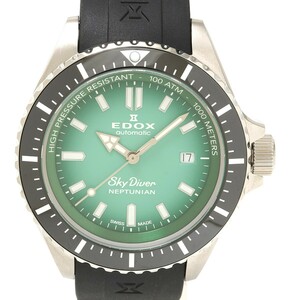 【1年間保証】EDOX エドックス ネプチュニアン オートマティック 80120-3NCA-VDN SS×ラバー グリーン×シルバー×ブラック 自動巻 腕時計