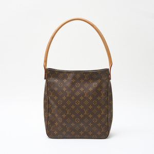 LOUIS VUITTON ルイヴィトン ルーピング GM M51145 ショルダーバッグ モノグラム・キャンバス×レザー ブラウン×ゴールド レディース