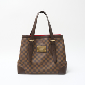 LOUIS VUITTON ルイヴィトン ハムステッド MM N51204 ハンド トート ショルダーバッグ ダミエ×レザー ブラウン×レッド レディース