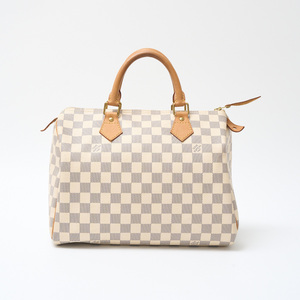 LOUIS VUITTON Louis Vuitton speedy 30 N41533 Mini Boston ручная сумочка Damier * azur × кожа белый × серый женский 