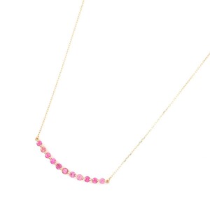 カラーストーン ネックレス K18 色石 0.50ct ゴールド×ピンク ペンダント シンプル ジュエリー アクセサリー レディース ファッション