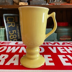  valuable!50's~ restaurant wear yellow color HALL company America made mug Vintage tableware / rockabilly miscellaneous goods USA antique Mid-century 