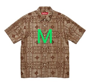 【M】 Supreme Tray Jacquard S/S Shirt Tan シュプリーム トレー ジャカード エスエス シャツ タン 新作 　2024SS tee Tシャツ logo