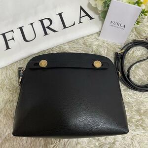 [ прекрасный товар ] Furla пирог pa- Mini пирог pa-2way сумка на плечо сумка "body" сцепление задний кожа Gold металлические принадлежности плечо .. чёрный наклонный ..