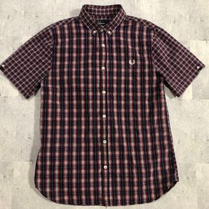 Sサイズ　FRED PERRY　フレッドペリー　 半袖シャツ チェック柄