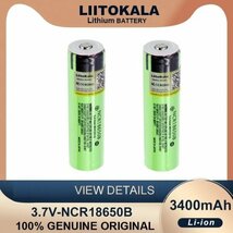 18650 リチウムイオン電池　生セル(保護基板無し)　NCR18650B 3.7V 3400mAh 長さ67mmタイプ　容量保証　2本セット 即納_画像1