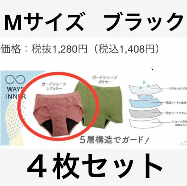 吸水　サニタリーショーツ　４枚セット