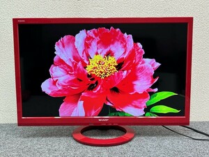 ⑤ シャープ 24インチ 液晶テレビ AQUOS LC-24K30 レッド 外付けHDD録画対応 ☆2015年製 E04