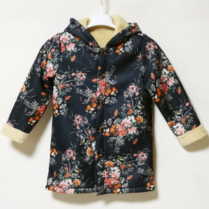 SHEIN 子供服 キッズ サイズ7Y 120サイズ 花柄 フード付き ボアコート 中古 美品 送料込み