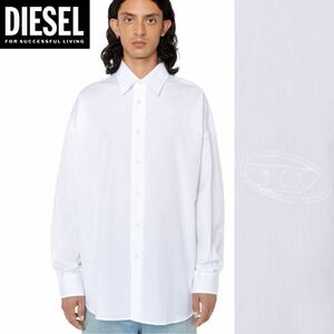  new goods unused tag attaching * regular price 30,800 jpy DIESEL diesel men's L size D Logo oversize cotton po pudding shirt white 13