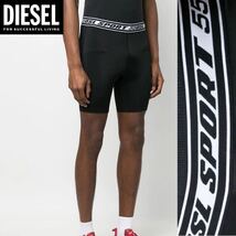 新品 未使用 タグ付き ★定価17,600円 DIESEL SPORT ディーゼル スポーツ メンズ Mサイズ レギンス ハーフ スパッツ ロゴ ブラック 15_画像1