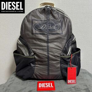 新品 未使用 タグ付き ★定価39,600円 DIESEL ディーゼル ロゴ バックパック リュック トランスペアレントナイロン コットンキャンバス 04