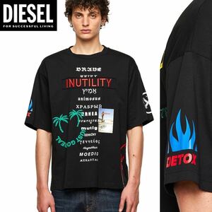 新品 未使用 タグ付き ★定価23,100円 DIESEL ディーゼル メンズ Sサイズ Tシャツ 半袖 グラフィック クルーネック リラックスフィット 23