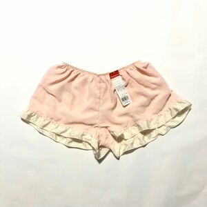 【AMO’S STYLE】《カラー紙マクス2枚付き》ピンク×ドットのフリル　ペチパン　Lサイズ♪