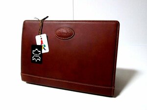 [ Yoshida bag ]PORTER* unused * made in Japan * cow leather * Brown * fastener type * second bag!