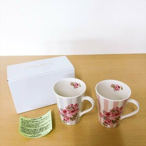 539*LAURA ASHLEY ローラアシュレイ ペアマグカップ LA10-13 色違い 花柄【未使用品】