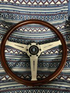  Nardi wood NARDI that time thing wooden steering wheel Toyota Daihatsu Boss attaching 360mm silver spoke 