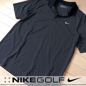 美品 XL ナイキゴルフ NIKE GOLF メンズ 半袖ポロシャツ ブラック