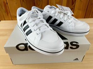 新品 adidas アディダス ブラヴァーダ スニーカー 28cm メンズ スケーター キャンバスシューズ スケートボード 白 黒 ライン 靴 シューズ 