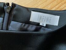 日本製 INFINE レディース ワンピース 9号 Mサイズ ノースリーブ 黒 ブラック フォーマル 膝丈スカート 上品 アンフィニ onepiecedress X_画像7