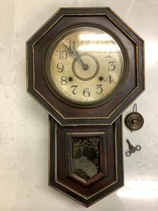八角 柱時計 精工舎 SEIKOSHA 振り子時計 ボンボン 時計 昭和レトロ 掛時計 古時計 アンティーク 