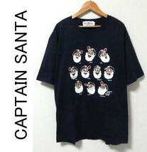 正規品 新品 大きいサイズXL CAPTAIN SANTA キャプテンサンタ 両面プリント クルーネック Tシャツ 紺 ネイビー ジョイマークデザイン_画像1