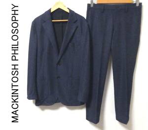 極美品 2023SS MACKINTOSH PHILOSOPHY マッキントッシュフィロソフィー トロッター メランジジャージー セットアップ シングルスーツ 38R