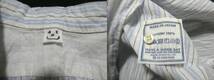 正規品 定価37,400円 45R フォーティーファイブアール インドカディの908チロルシャツ 長袖 ストライプ シャツ 2 白×青×茶 ユニセックス_画像8