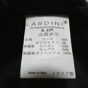 正規品 美品 イタリア製 LARDINI ラルディーニ ストレッチウール 段返り3B シングルスーツ ノータック 44R 紺 ネイビーの画像9