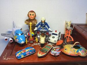 [.] that time thing tin plate toy Honda motorcycle police patrol car Metropolitan Police Department ske-ta- Monkey UFO etc. zen my type made in Japan poppy together 10 point adjustment liquidation 