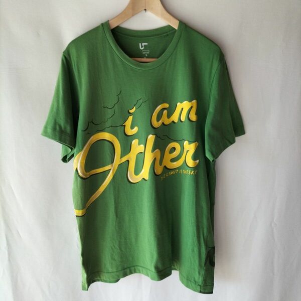 【ユニクロ　コラボ Tシャツ　半袖　グリーン】Lサイズ　iamOTHER　 古着