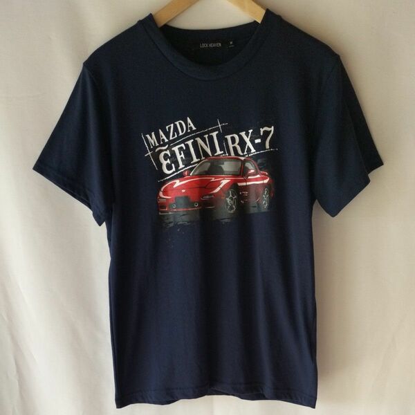 【半袖 Tシャツ MAZDA　RX-7プリント】ネイビー　Ｍサイズ　わりと綺麗な品