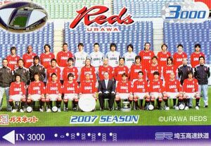 ［即決］浦和レッズ 2007年シーズン パスネットカード 埼玉高速鉄道 （使用済）　サッカー