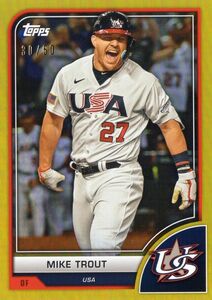 ［即決］Topps Mike Trout /50限定 WBC World Baseball Classic GOLD Image Variation SP 米国 2023年 1 マイク・トラウト