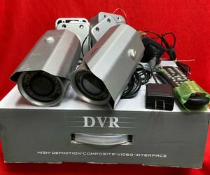 secuone DVR (AHD YR420 4ch) unused goods * security camera TAKEX VHC-IR981W ×2 point ( secondhand goods )