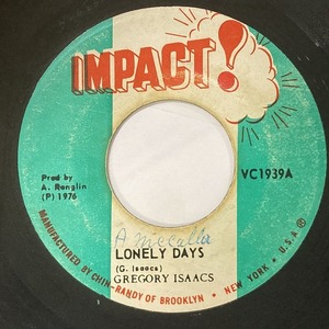 GREGORY ISAACS / LONELY DAYS (7インチシングル)