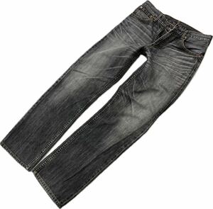 Levi's ☆ 503 ヒゲ＆縦落ち◎ ブラック ジーンズ デニムパンツ W31 通年 大人カジュアル バイカー アメカジ 古着 人気 リーバイス■Ja7493