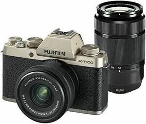 【極美品】富士フイルム FUJIFILM X-T100 ミラ ーレス一眼レフカメラ FUJIFILM ミラーレス一眼カメラ X-T100ダブルズームレンズキット